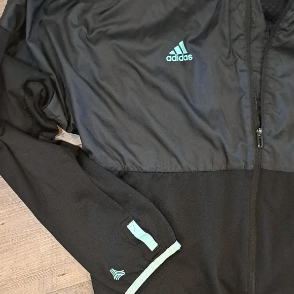 Adidas Black Jacket with Teal Highlights - Picture 3 of 3
